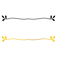 Aesthetic black and gold leaf branch dividing lines
