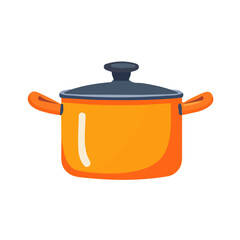 My Simple flat 2D illustration of stockpot isolated on a transparent background, vector, flat design, animation design, simple flat 2D icon, clipart