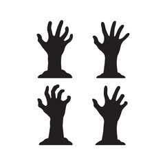 zombie hand silhouette vector halloween horror set