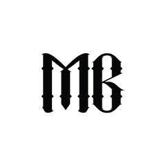 MB monogram logo design letter text name symbol monochrome logotype alphabet character simple logo