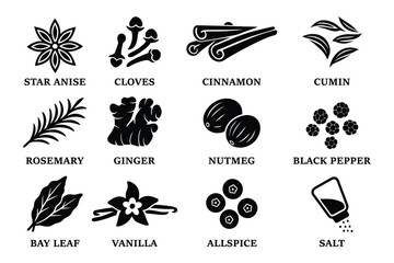 Spices vector icon set || big collection