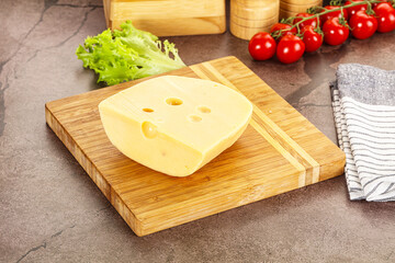 Gourmet Maasdam cheese with hole