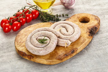 Natural spiral sausage for grill