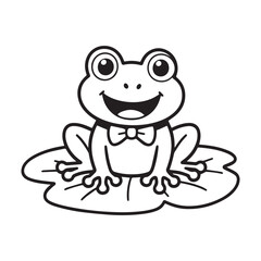 Cheerful Frog on a Lily Pad