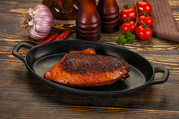 Roasted duck breast in cherry