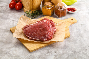 Raw beef piece for cooking