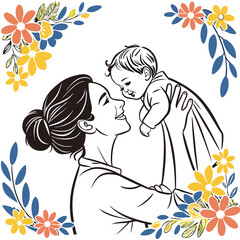 Happy Mothers day celebration stylish elegant background design