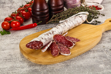 Spanish dry Fuet sausages snack