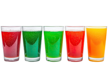 Colorful drinks in glasses