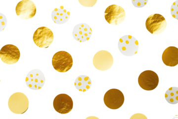 Gold and Cream Circles Pattern on Black Background