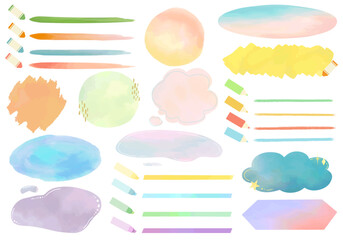 水彩フレーム&ラインセット