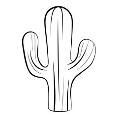  Minimal Cactus Outline Vector illustration  Bold Desert Style