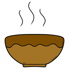 bowl illustration hand drawn isolated vector