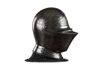 Medieval Knight Helmet History Design  Images isolated on transparent background