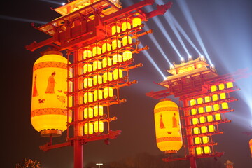 Chinese festive lantern at night