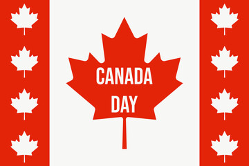 Perfect Canada Day banner with typography. Vector illustration of Canadian Flag with text. Simple Canada Day banner template design. EPS 10