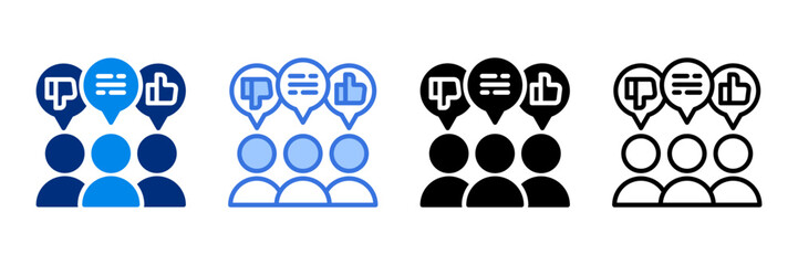 Customer Feedback Icon Set Multiple Style Vector Illustration 