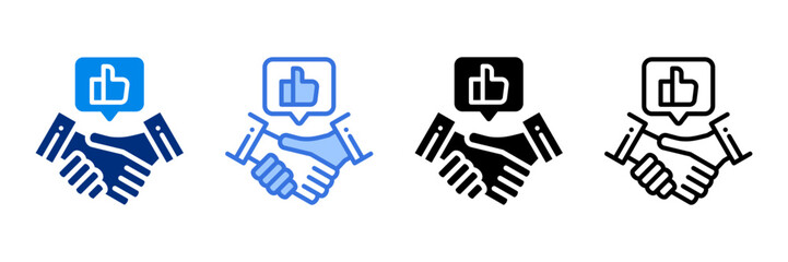 Client Relationship Icon Set Multiple Style Vector Illustration 