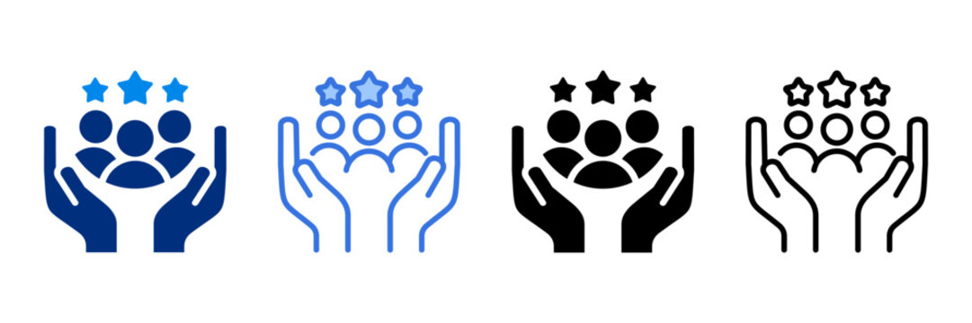 Customer Loyalty Icon Set Multiple Style Vector Illustration 