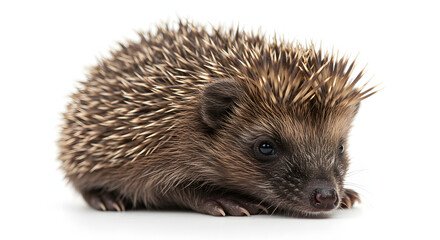 Obraz premium Adorable Baby Hedgehog on White Background
