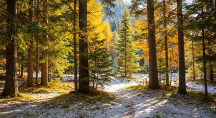 Obraz premium Golden Autumn Forest Path