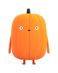 Obraz premium Cute cartoon pumpkin character with arms and legs, cut out - stock png.