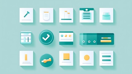 UI Icons App Design Elements.