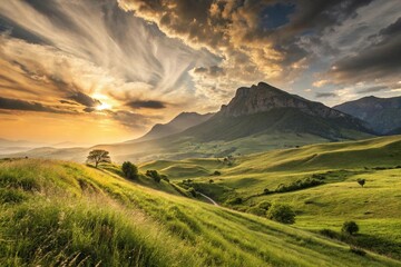 Obraz premium mountain landscape in the morning
