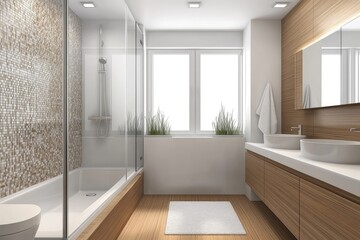 Modern, minimalist bathroom interior