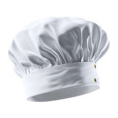White chef hat, clean and neatly folded, transparent background ultra realistic 8k --v 7.0