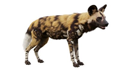 African Wild Dog in Savanna