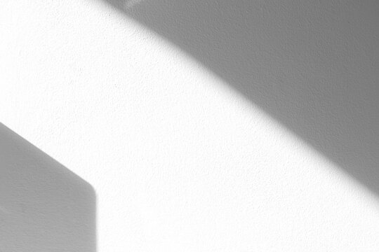 White Background,Studio concrete wall texture with bright light, shadow window overlay,Grey Backdrop Display room with abstract sunlight effect on floor for Cosmetic product presentation web banner