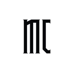 MC monogram logo design letter text name symbol monochrome logotype alphabet character simple logo