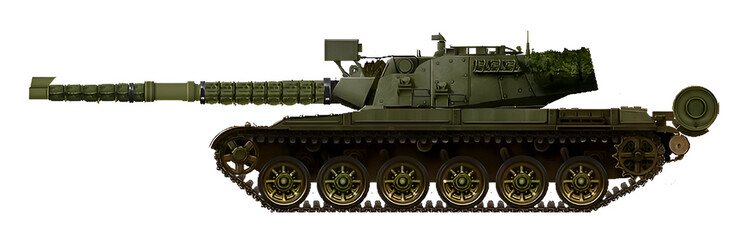 T-72 with Leopard 1 turret 120mm (Alternative MBT based on the T-72 tank, with a turret from the Leopard 1A5 tank and a 120mm L11A5 gun) © Tikros