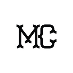 MC monogram logo design letter text name symbol monochrome logotype alphabet character simple logo
