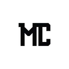 MC monogram logo design letter text name symbol monochrome logotype alphabet character simple logo