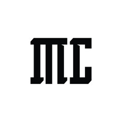MC monogram logo design letter text name symbol monochrome logotype alphabet character simple logo
