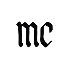 MC monogram logo design letter text name symbol monochrome logotype alphabet character simple logo