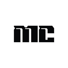 MC monogram logo design letter text name symbol monochrome logotype alphabet character simple logo