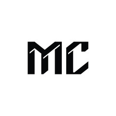 MC monogram logo design letter text name symbol monochrome logotype alphabet character simple logo