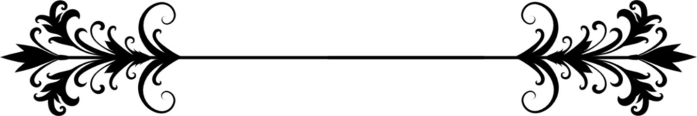 Fancy Floral SVG Text Divider Border Drawing