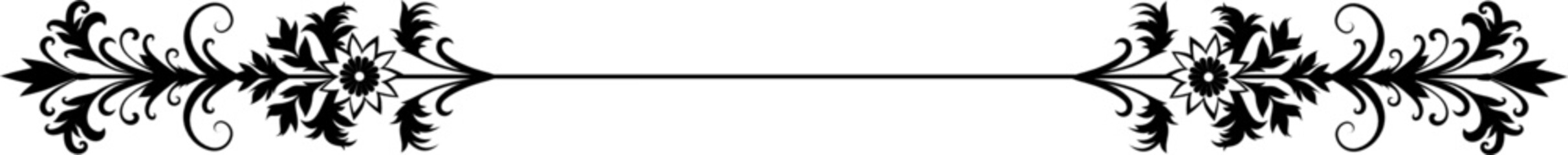 Fancy Floral SVG Text Divider Border Drawing