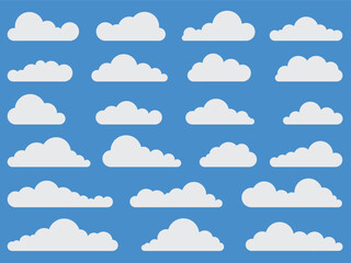 Clouds Weather Icon Set.
