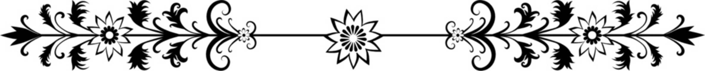 Fancy Floral SVG Text Divider Border Drawing