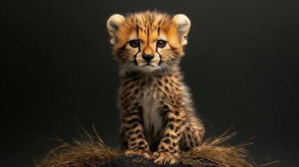 Obraz premium Adorable Cheetah Cub Portrait
