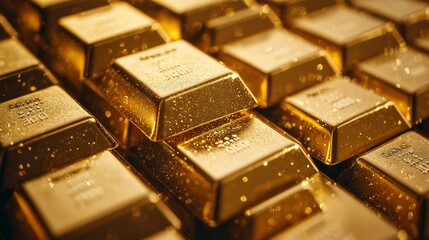 Stack of Gold Bars, Precious Metal, Wealth and Finance Concept
