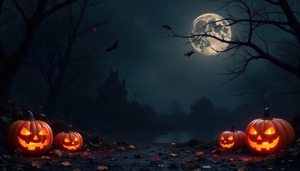 Fototapeta premium Spooky Halloween background, black backdrop with subtle texture Perfect for overlay or design element , spooky background, silhouette