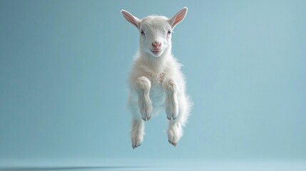 Fototapeta premium Adorable Kid Goat Leaping