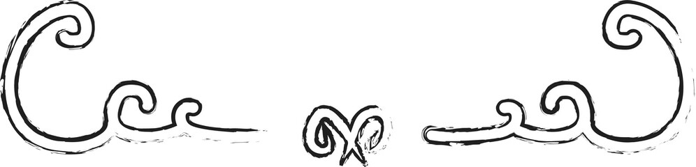 Decorative border brush stroke set. Floral and vintage