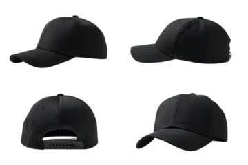 Black Baseball Cap in Stylish Front Angle View